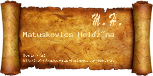 Matuskovics Heléna névjegykártya